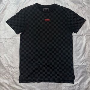 Men's Black Checkered Tee